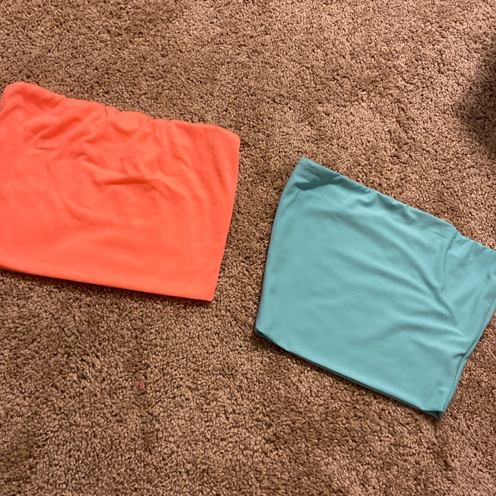 Pink and blue crop tops